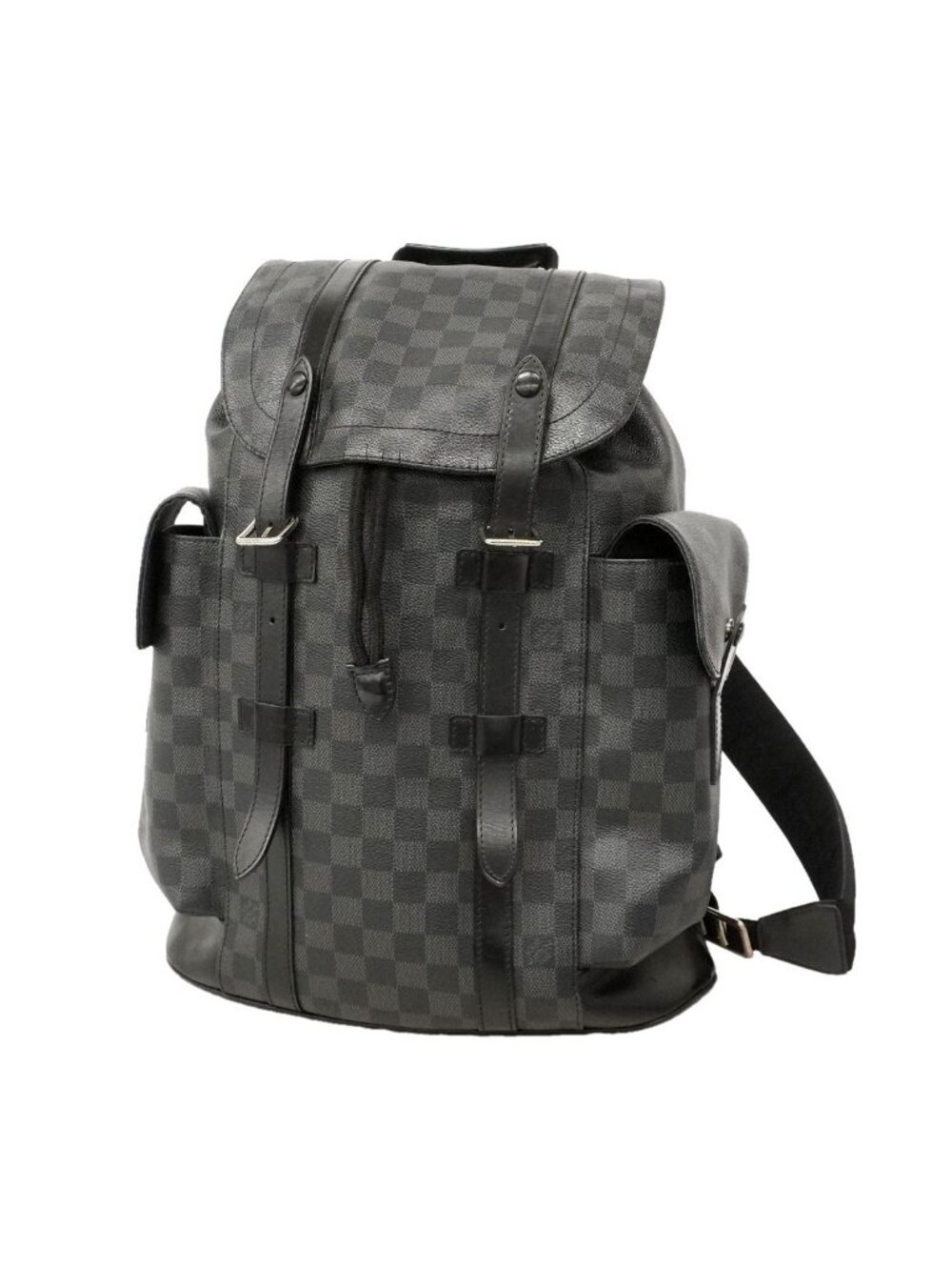 Louis Vuitton Backpack Damier Graphite Christopher MM Black Gray